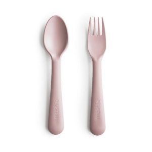 Mushie Kinderbestek Vork & Lepel Set Blush