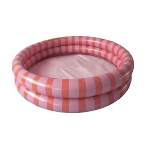 Swim Essentials Zwembad Pink Red Stripes Ø100cm